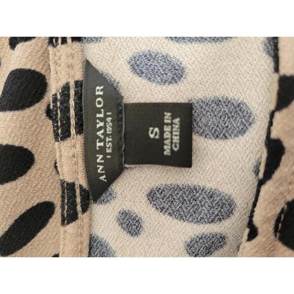 Ann Taylor small tan & black animal print faux wrap top - Picture 3 of 5